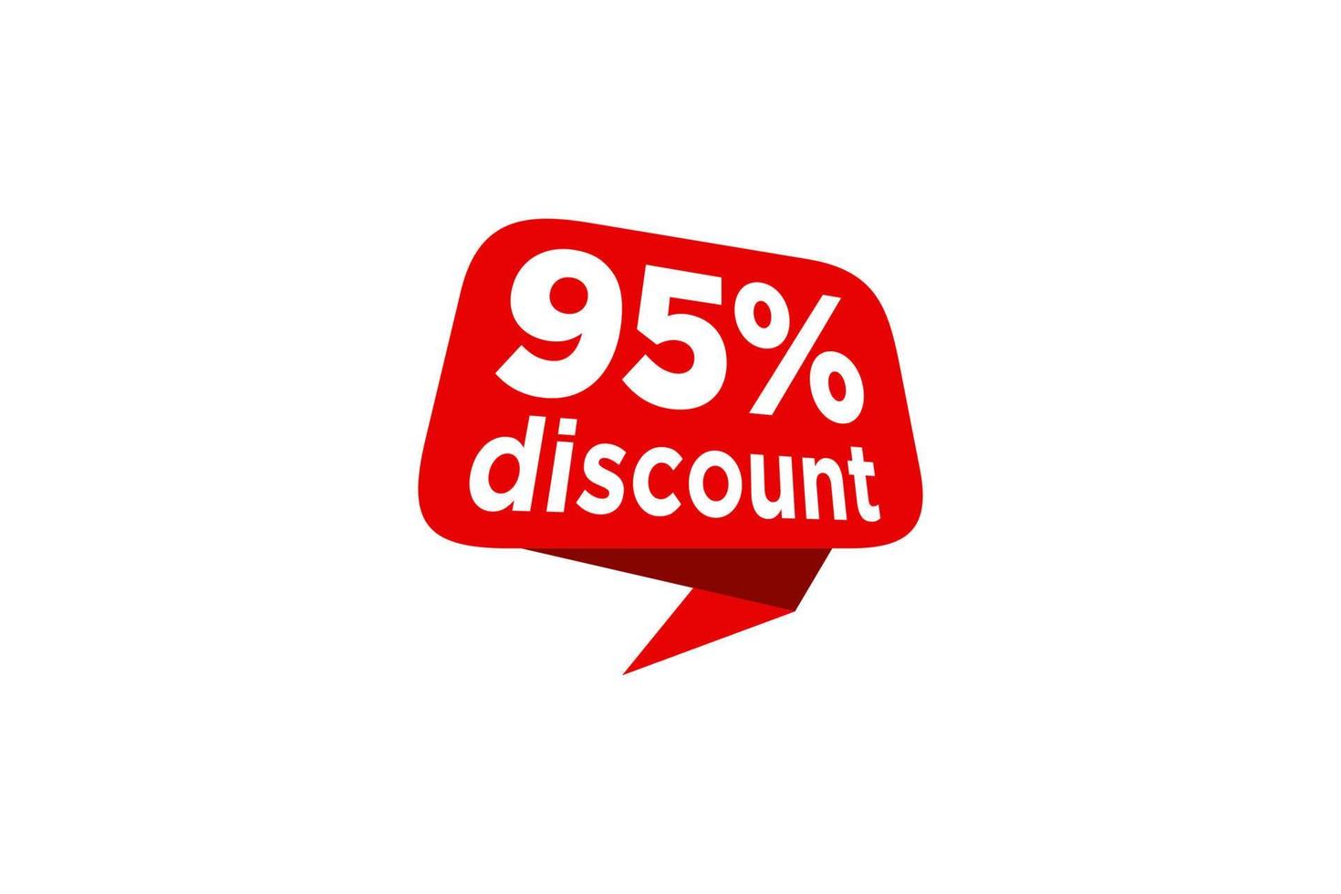 95 discount, Sales Vector badges for Labels, , Stickers, Banners, Tags, Web Stickers, New offer. Discount origami sign banner.