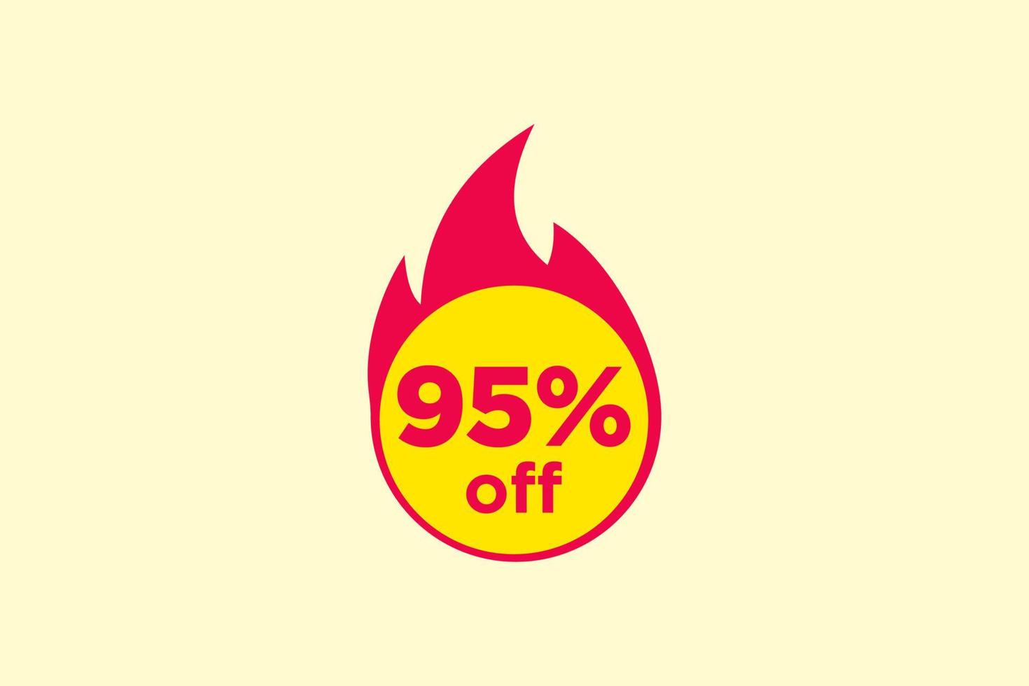 95 discount, Sales Vector badges for Labels, , Stickers, Banners, Tags, Web Stickers, New offer. Discount origami sign banner.