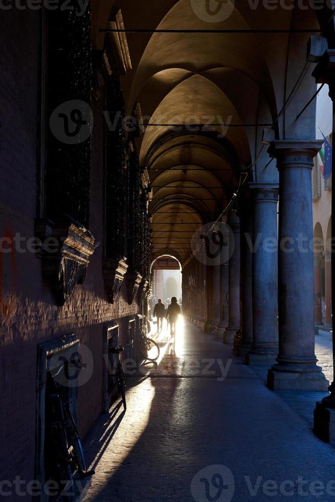 arcade of Via Zamboni in Bologna photo