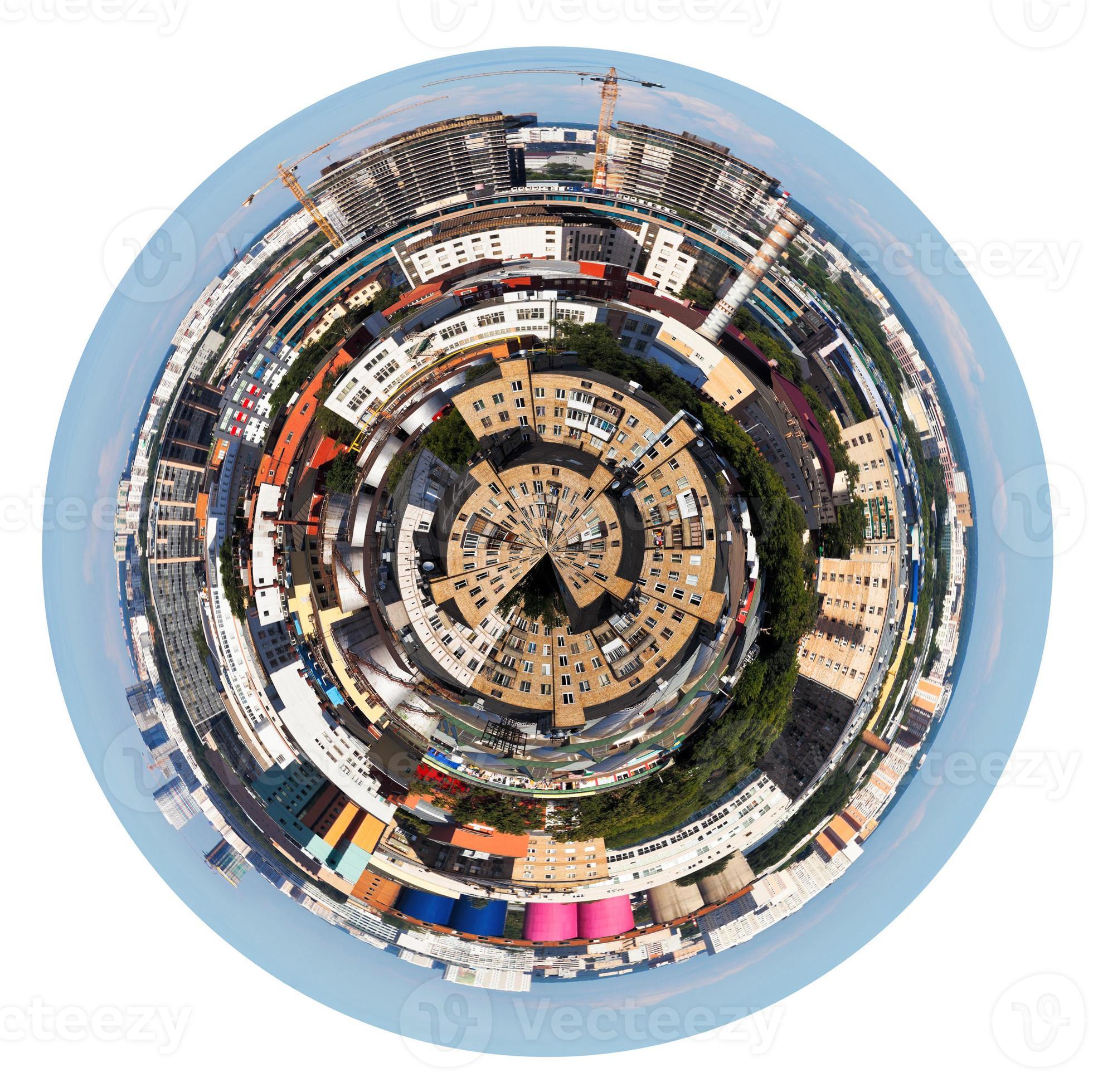 spherical panoramic view of urban residential area 12022291 Stock Photo