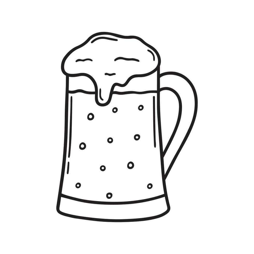 Hand drawn beer doodle. Brewery in sketch style. Vector illustration isolated on white background