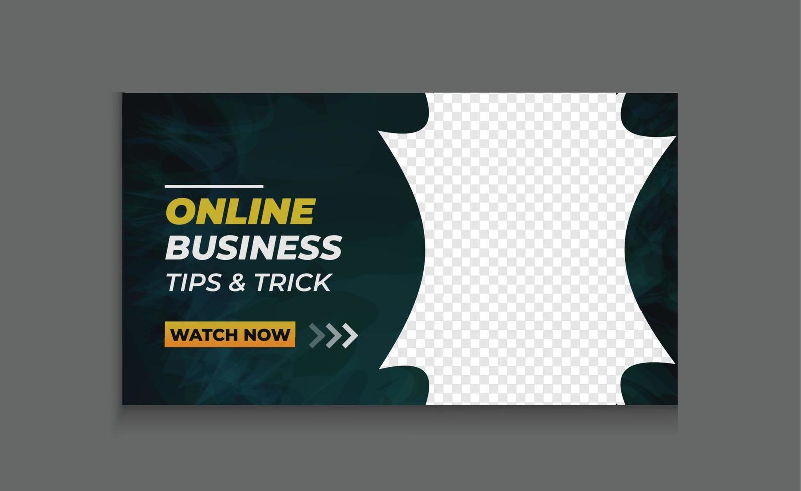 digital online business ideas youtube thumbnail, abstract video thumbnail with modern editable custom template banner design vector