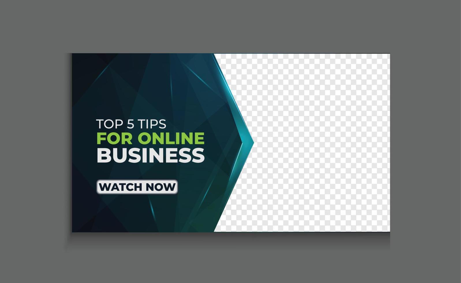 digital online business ideas youtube thumbnail, abstract video thumbnail with modern editable custom template banner design vector