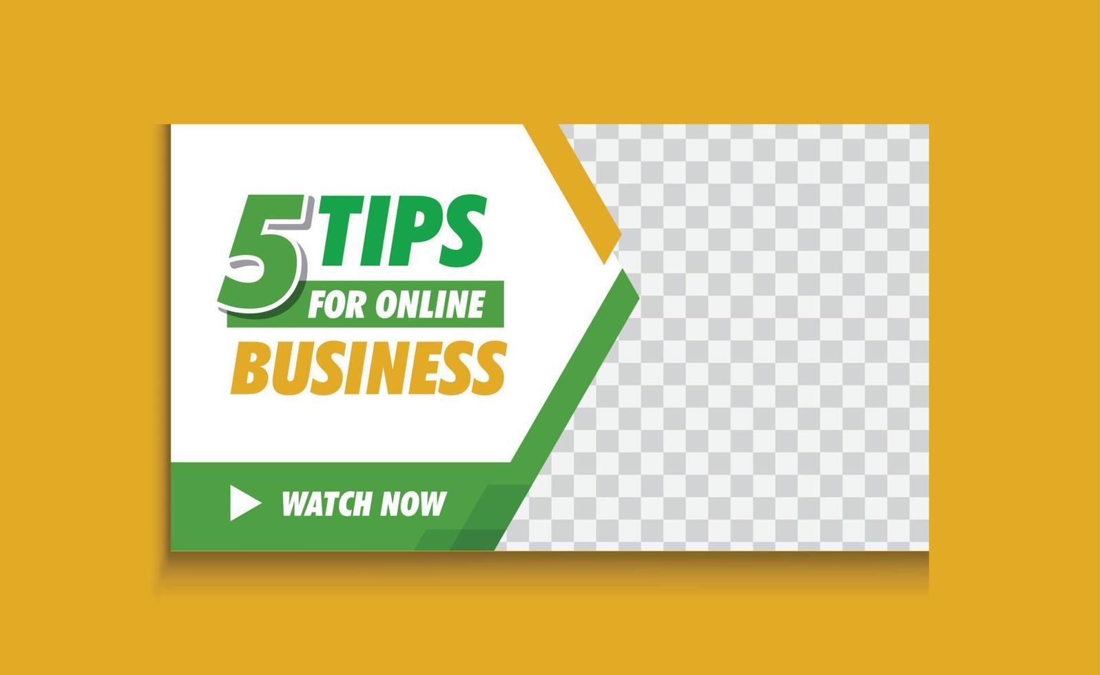 digital online business ideas youtube thumbnail, abstract video thumbnail with modern editable custom template banner design vector