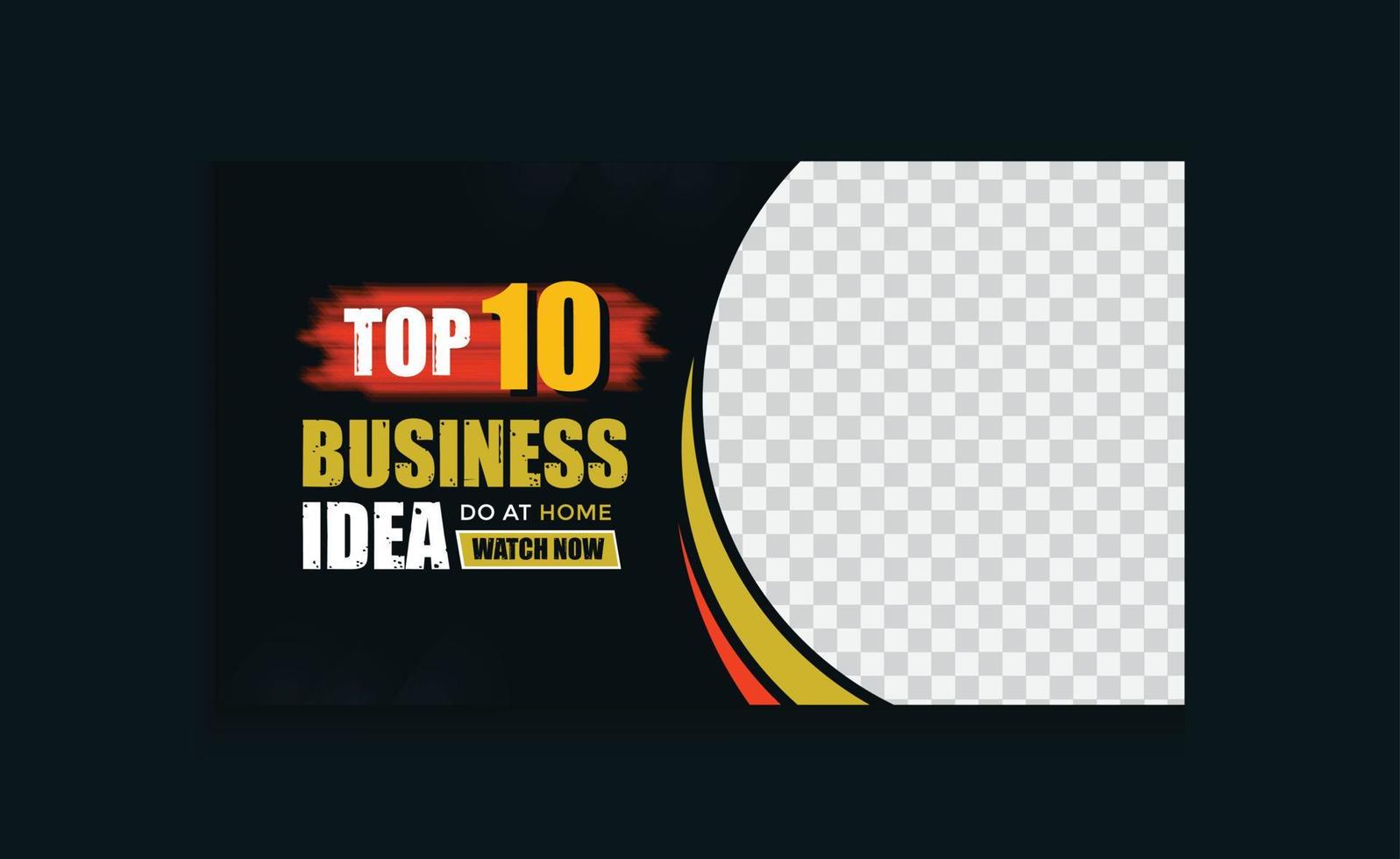digital online business ideas youtube thumbnail, abstract video thumbnail with modern editable custom template banner design vector
