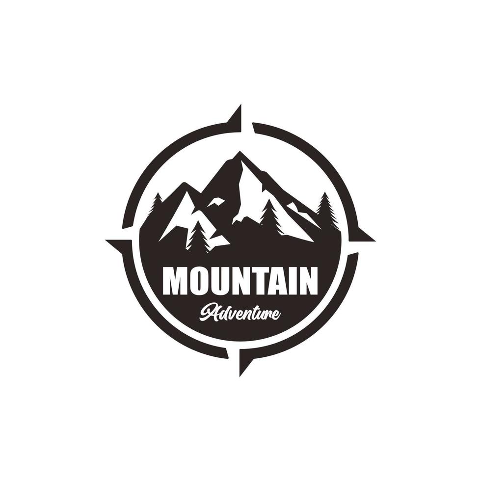 Ilustración de vector de diseño de logotipo de aventura de montaña