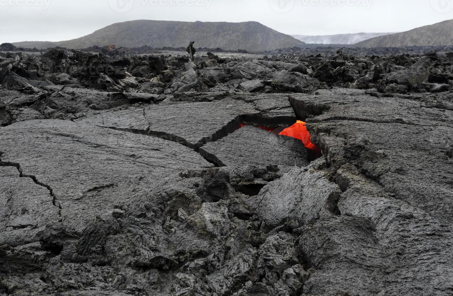 Glimpses of lava near Iceland's newest volcano, Geldingadalir photo