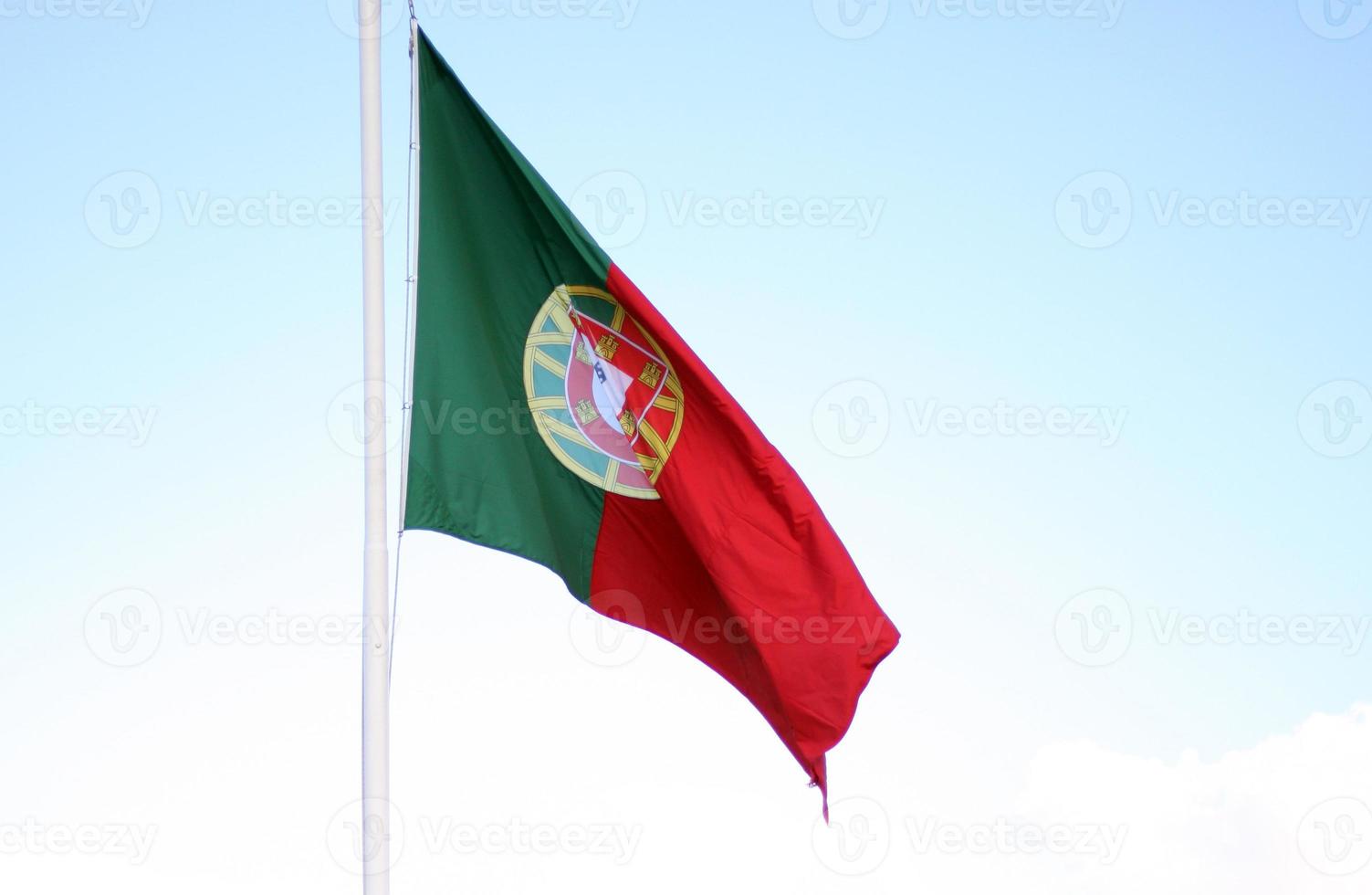 Portuguese national flag on a sunny day photo