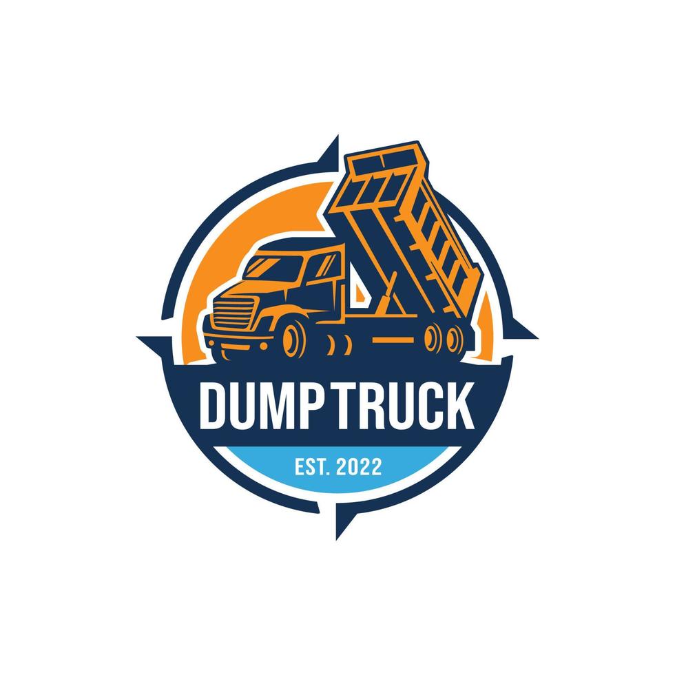 Dump truck logo design vector