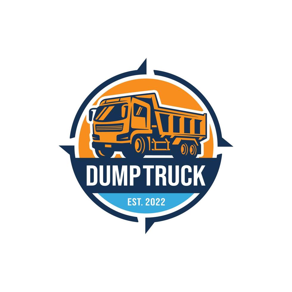 Dump truck logo design vector