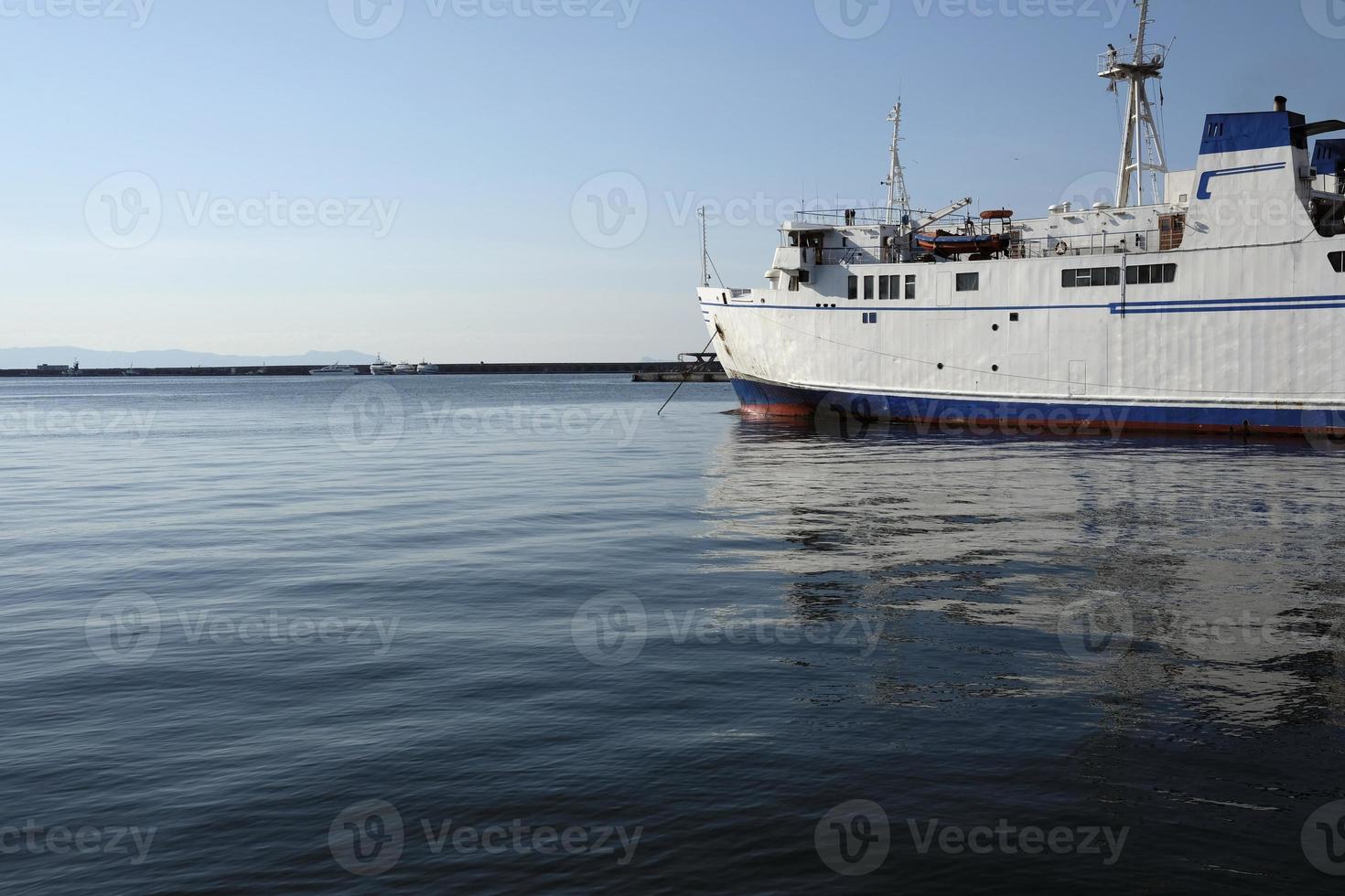 Ship ready to go in the harbor of Naples, Italy photo