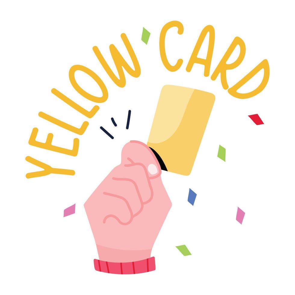 A yellow card flat sticker icon vector