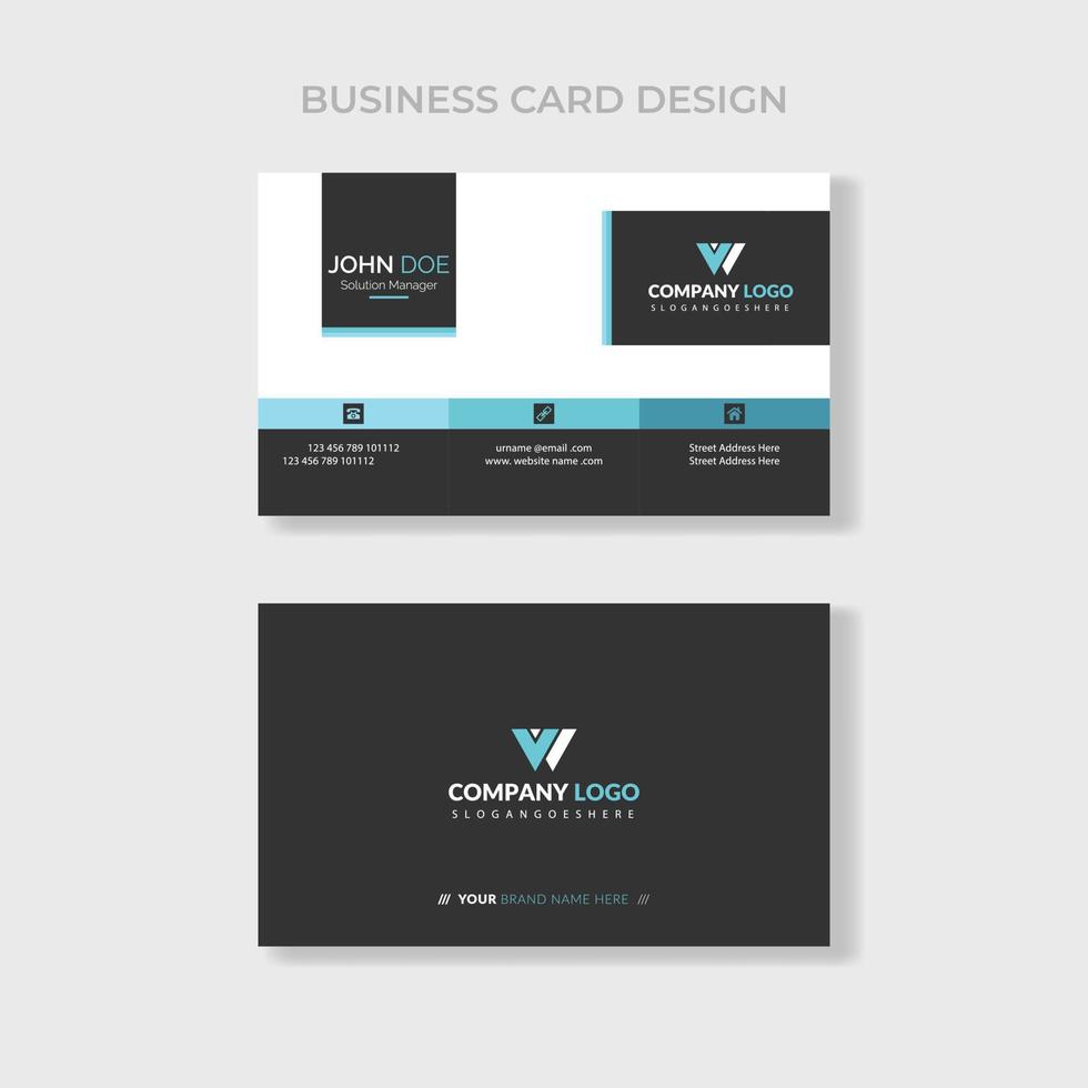 Creative and Clean Double-sided Business Card Template. Red and Black Colors. Flat Design Vector Illustration
