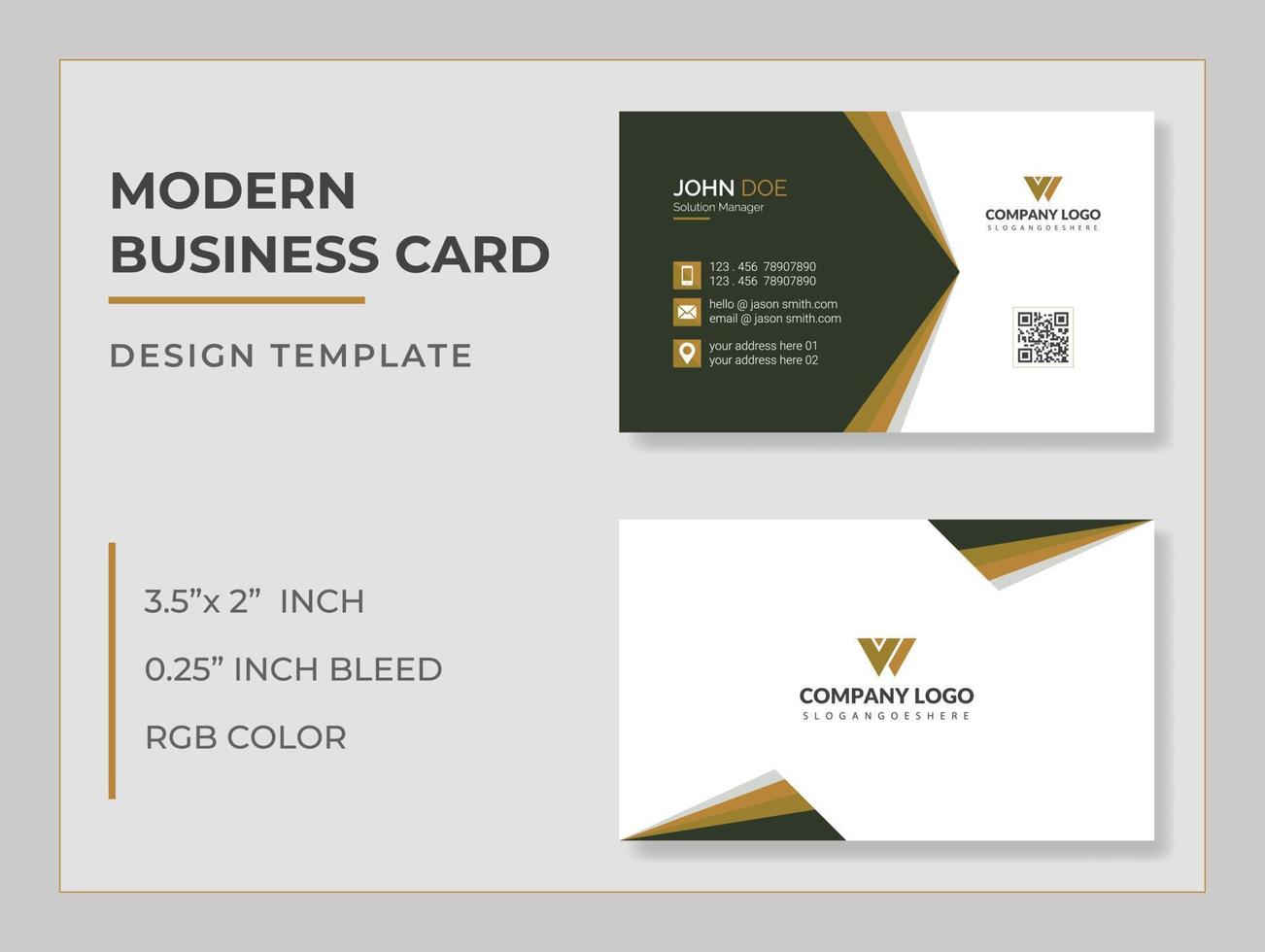 Creative and Clean Double-sided Business Card Template. Red and Black Colors. Flat Design Vector Illustration