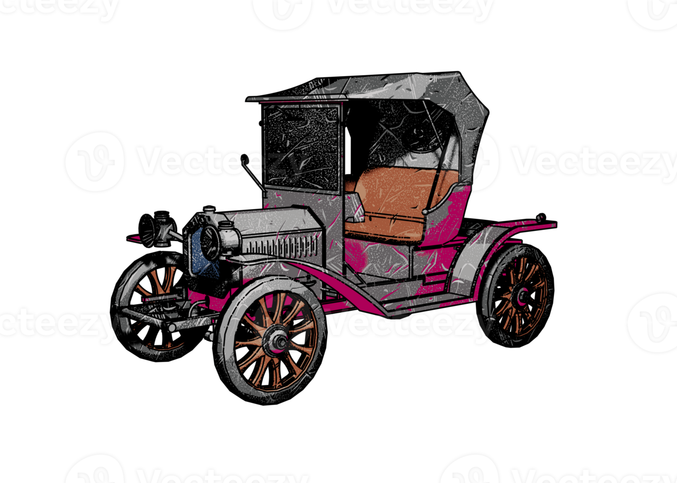 Grunge style classic car png