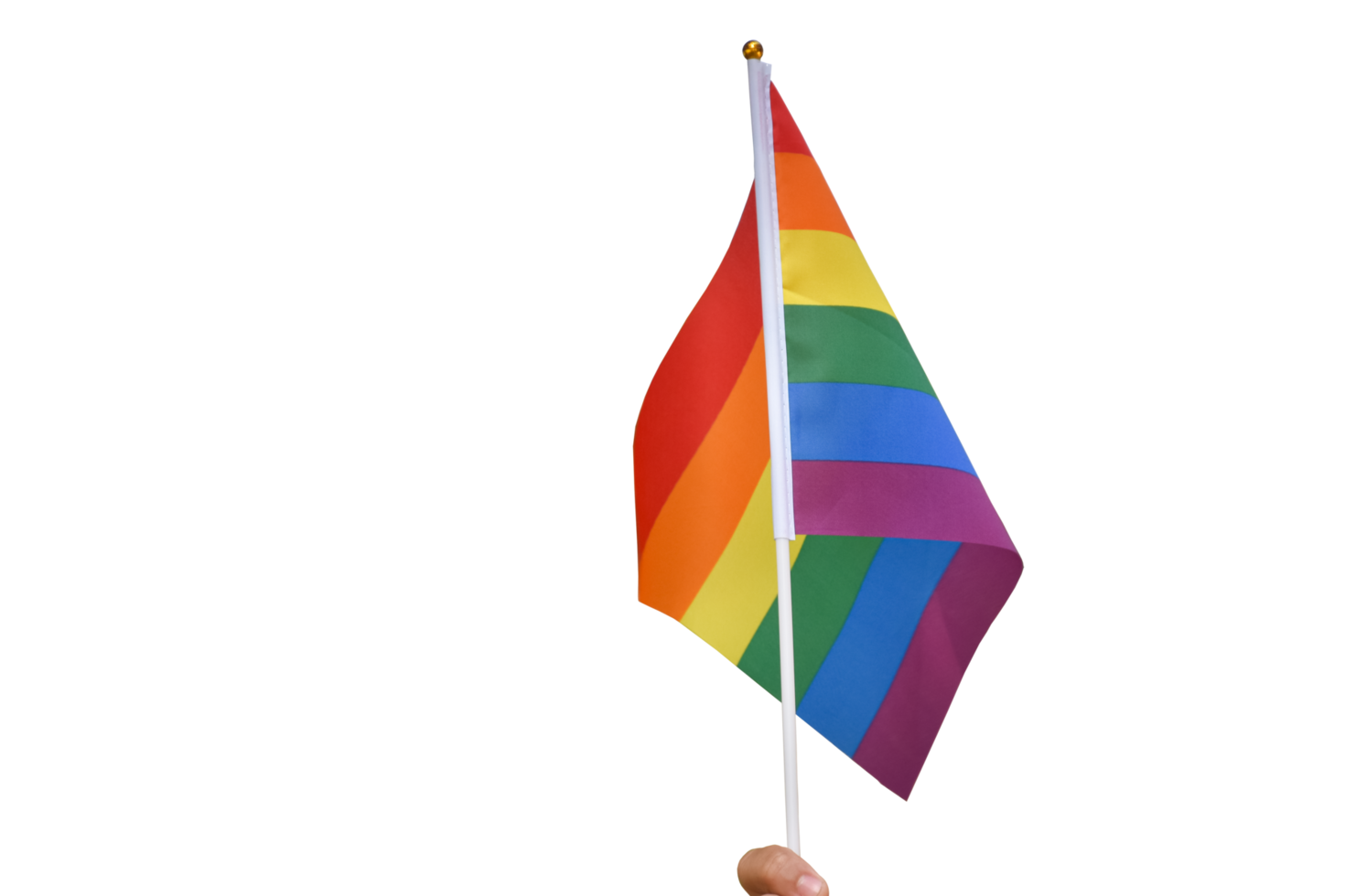 isolated rainbow flags, lgbt symbol, in hands with clipping paths. png