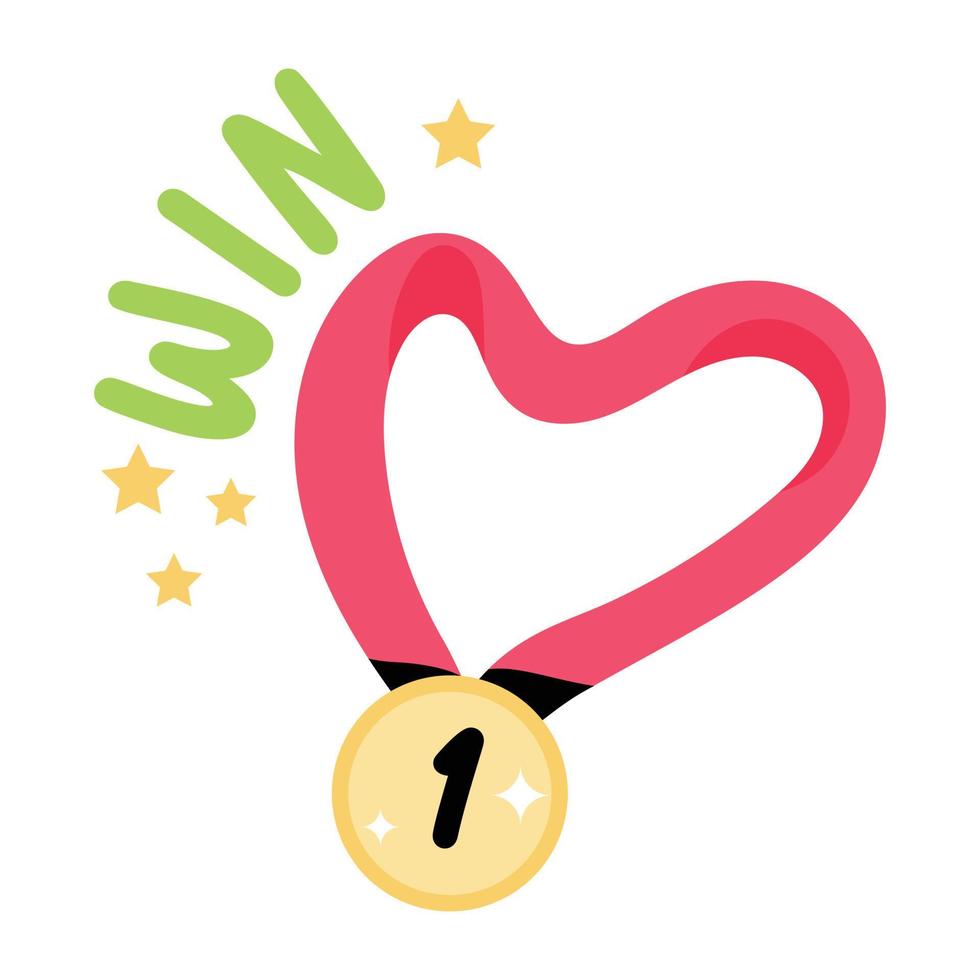 A flat editable icon of a medal vector