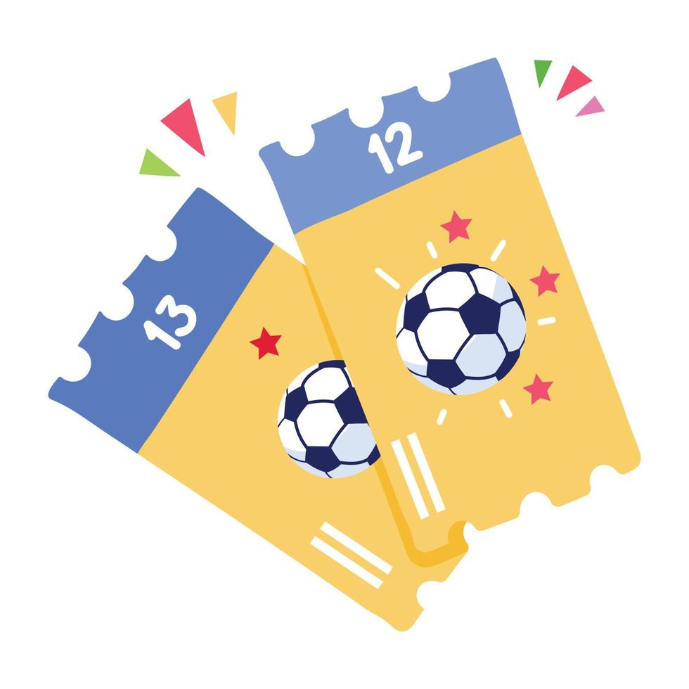 un icono de diseño plano de entradas de fútbol vector