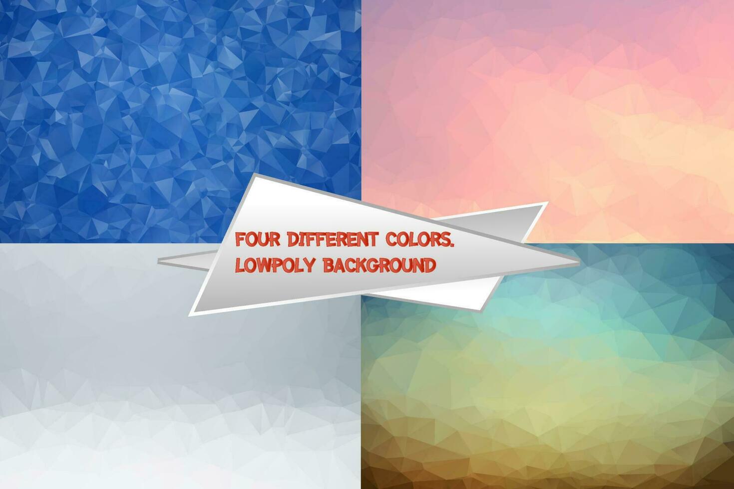 Set of low poly triangular backgrounds collection. Modern colorful low poly vectors can be used for social media, web, advertising, printing, brochure design.