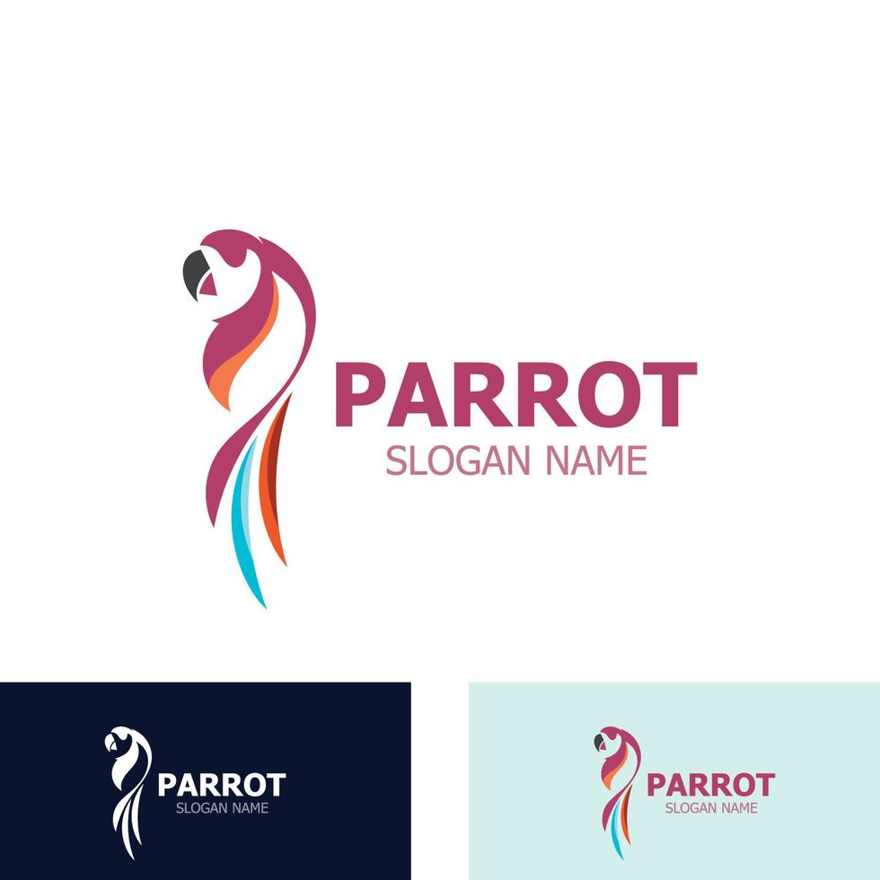 Parrot Logo design, themes animal creative template vector