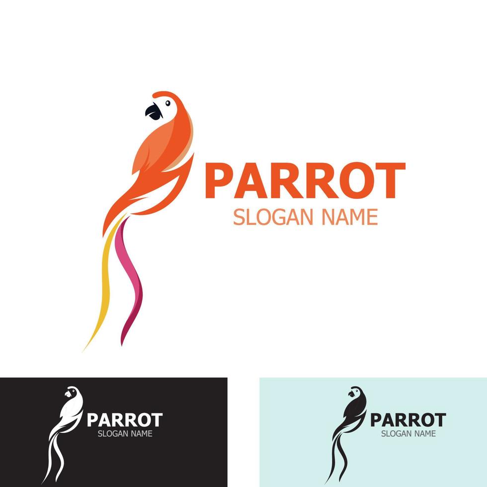 Parrot Logo design, themes animal creative template vector