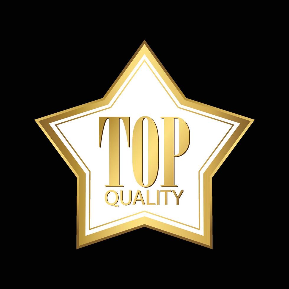 Gold sticker. Gold sticker label contains slogan of number one quality. Golden Mockups vector