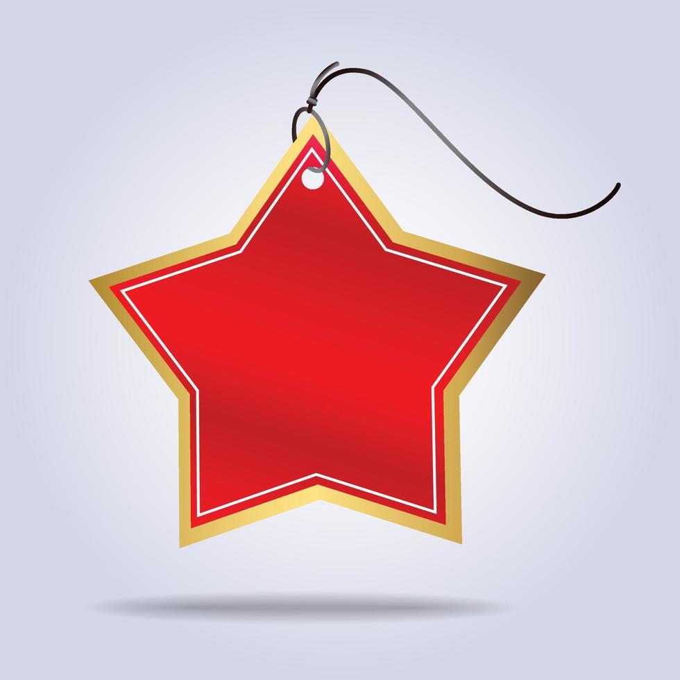 Star gold metal sticker. Gold sticker label with Red. Golden Mockups vector