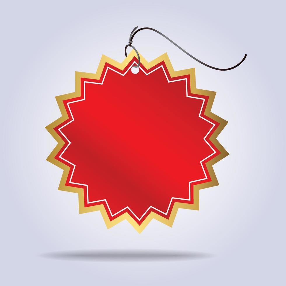Gold sticker. Gold sticker label with red. Golden Mockups vector