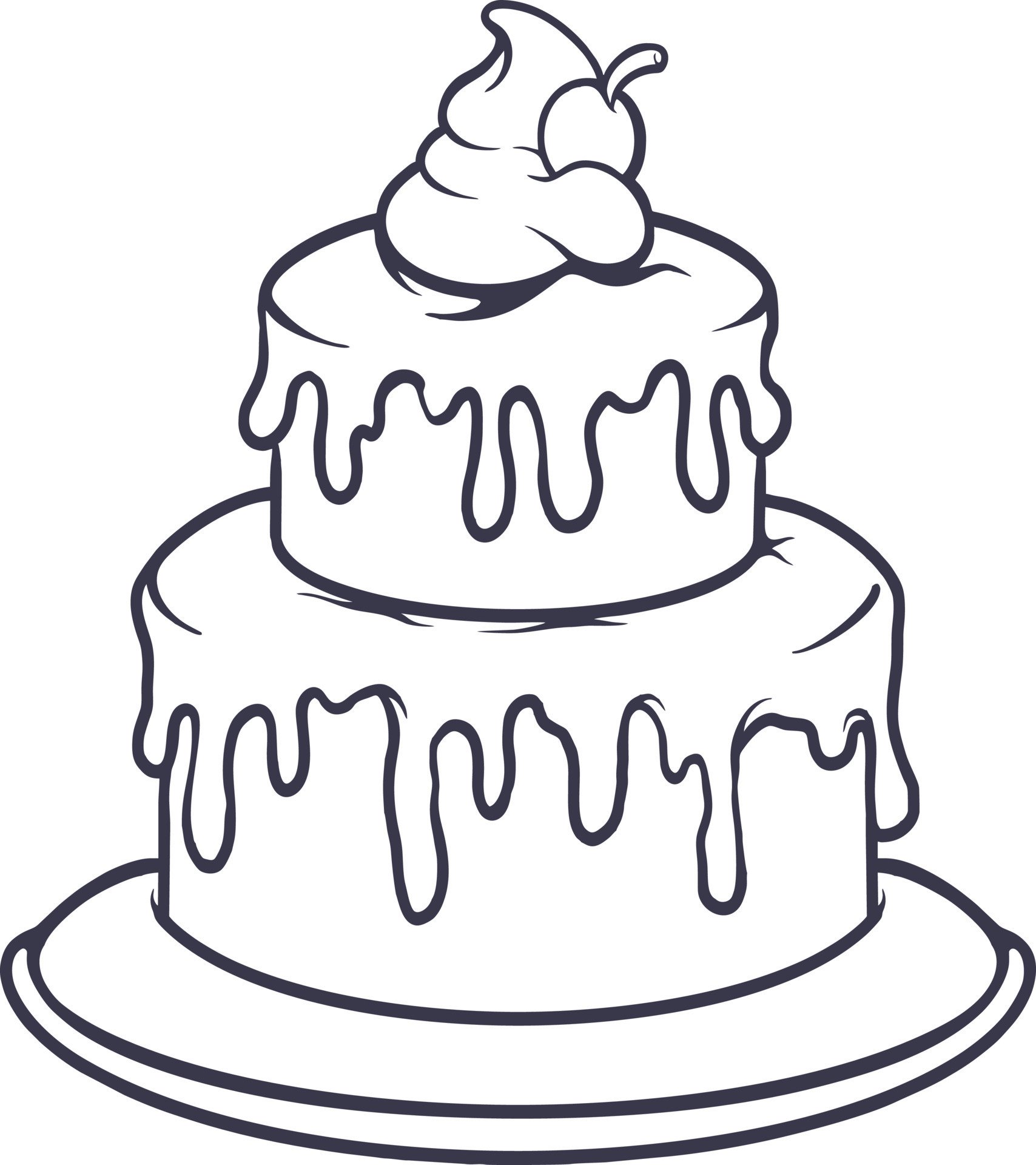 Delicious Birthday Cake Silhouette Illustration 12024239 Vector Art At cake-icon-line-birthday-symbol-royalty-free-vector-image