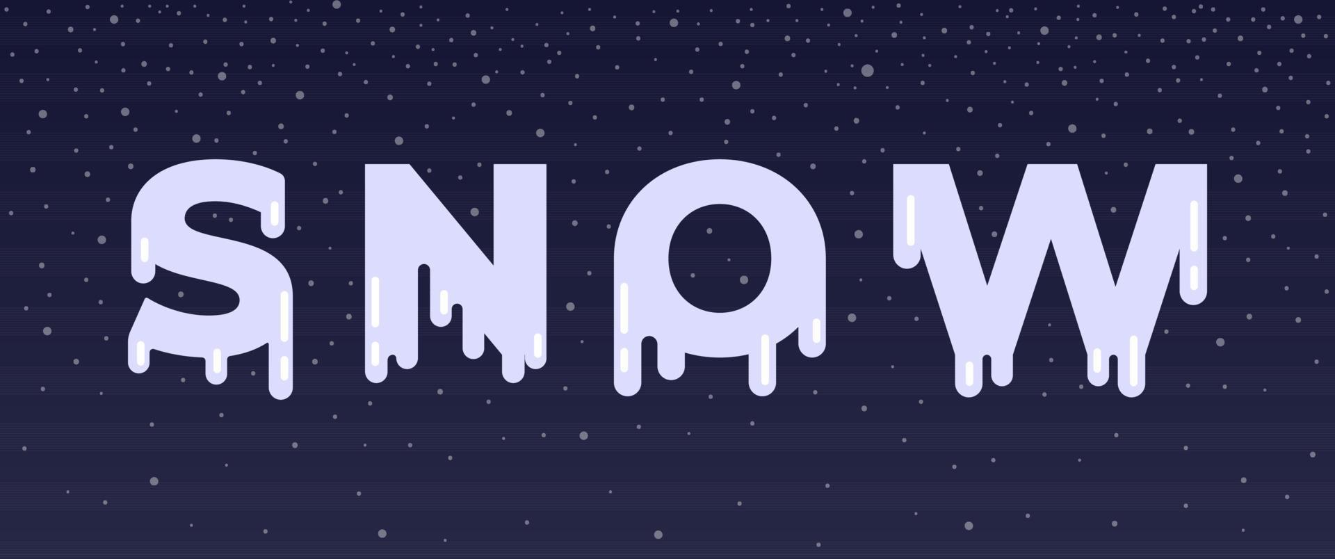 ilustración vectorial de letras de nieve. hermosas letras de nieve aisladas en un fondo azul. vector
