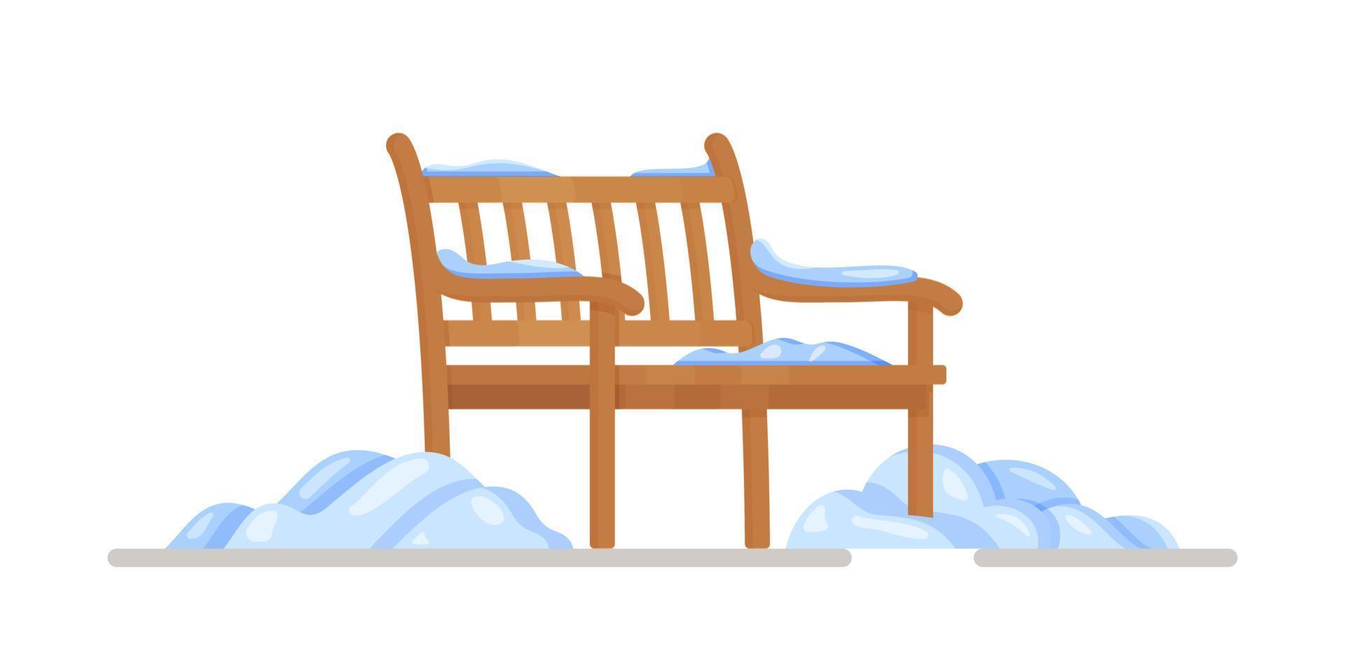 Winter atmospheric picture. Vector illustration of the winter bench.