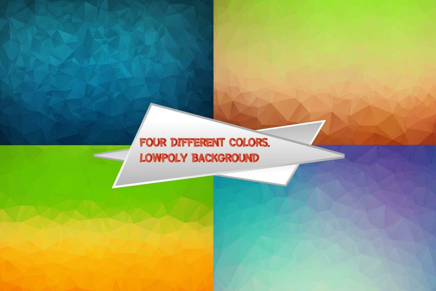 Set of low poly triangular backgrounds collection. Modern colorful low poly vectors can be used for social media, web, advertising, printing, brochure design.