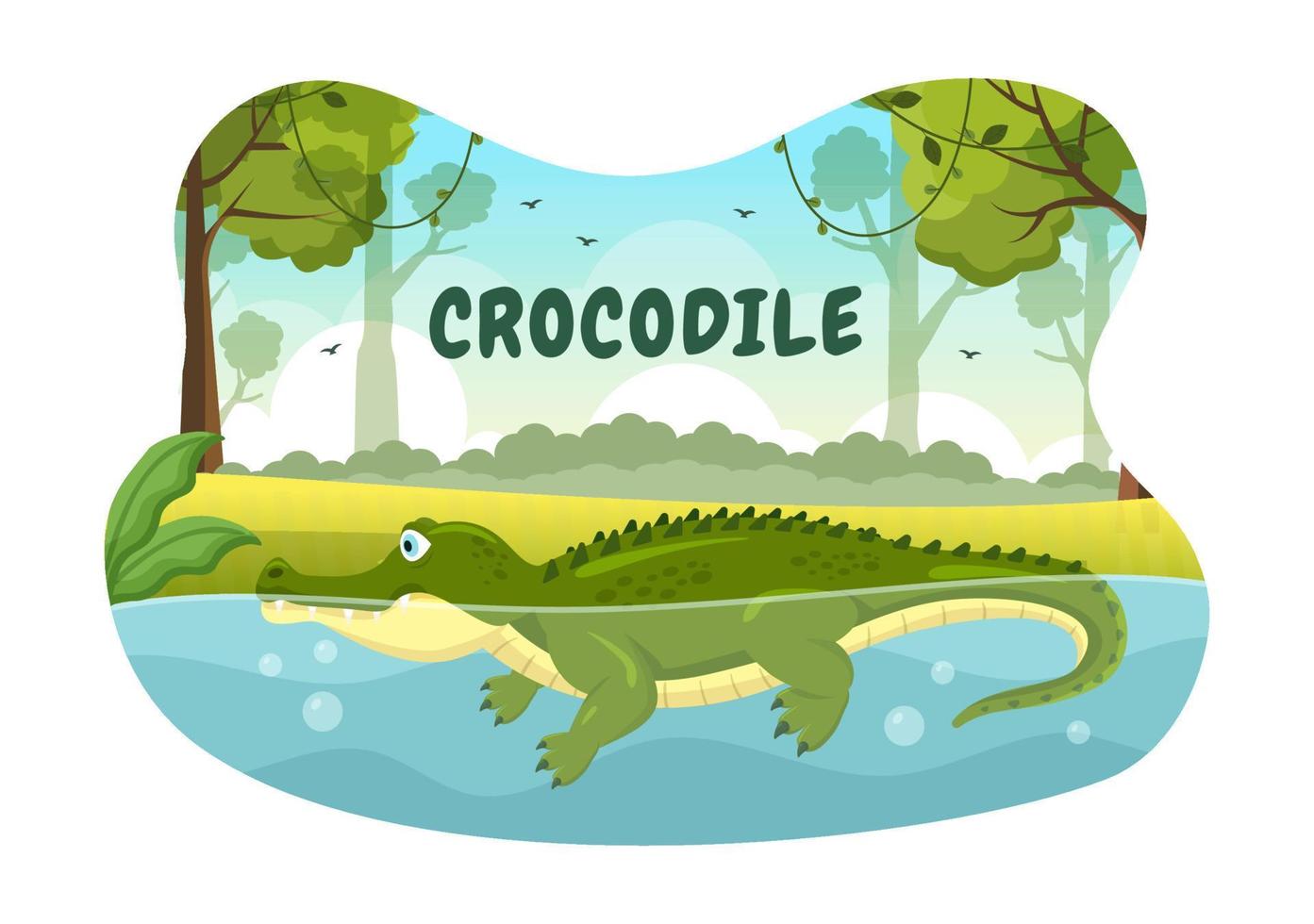 Set of Animal Reptile Template Hand Drawn Cartoon Flat Illustration with Various Types of Reptiles Animals Concept vector