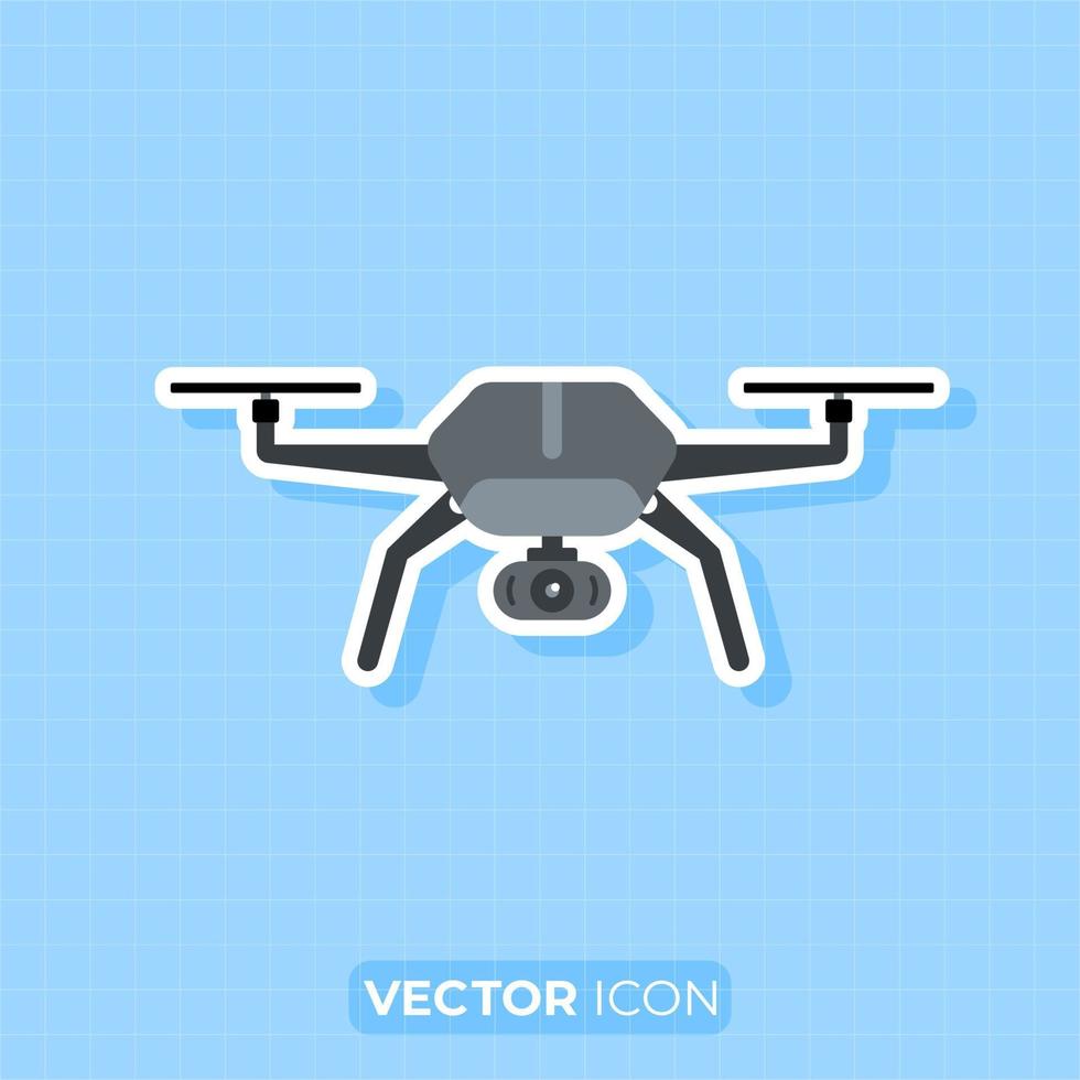 Drone with a camera icon, Flat design element. vector