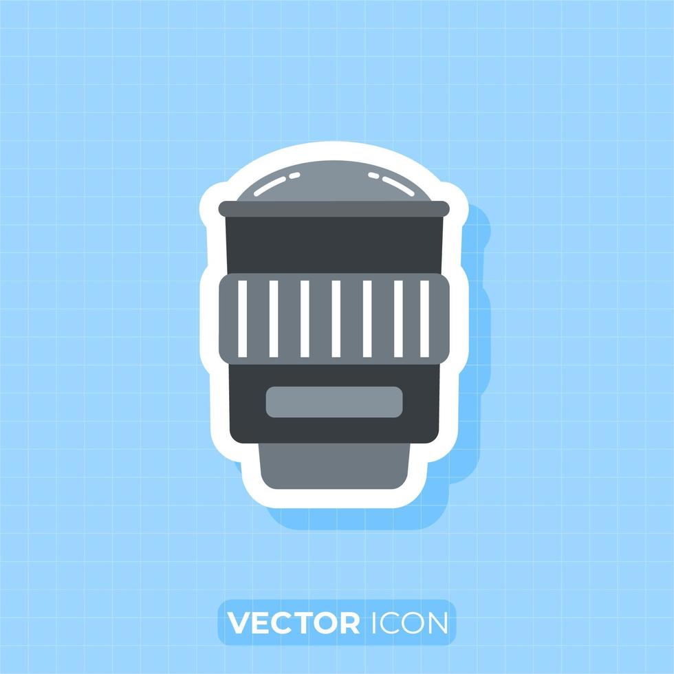 Camera lens icon, Fish eye lens, Flat design lement. vector