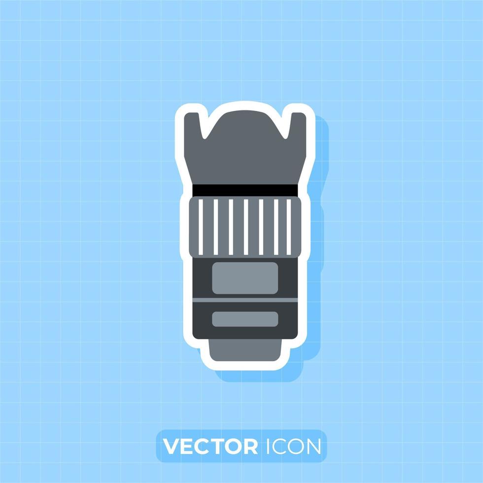 Camera lens with Lens hood. vector