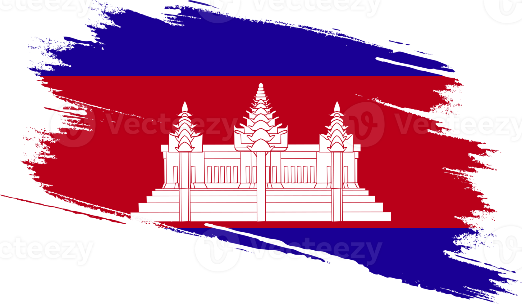 Cambodjaanse vlag met grungetextuur png
