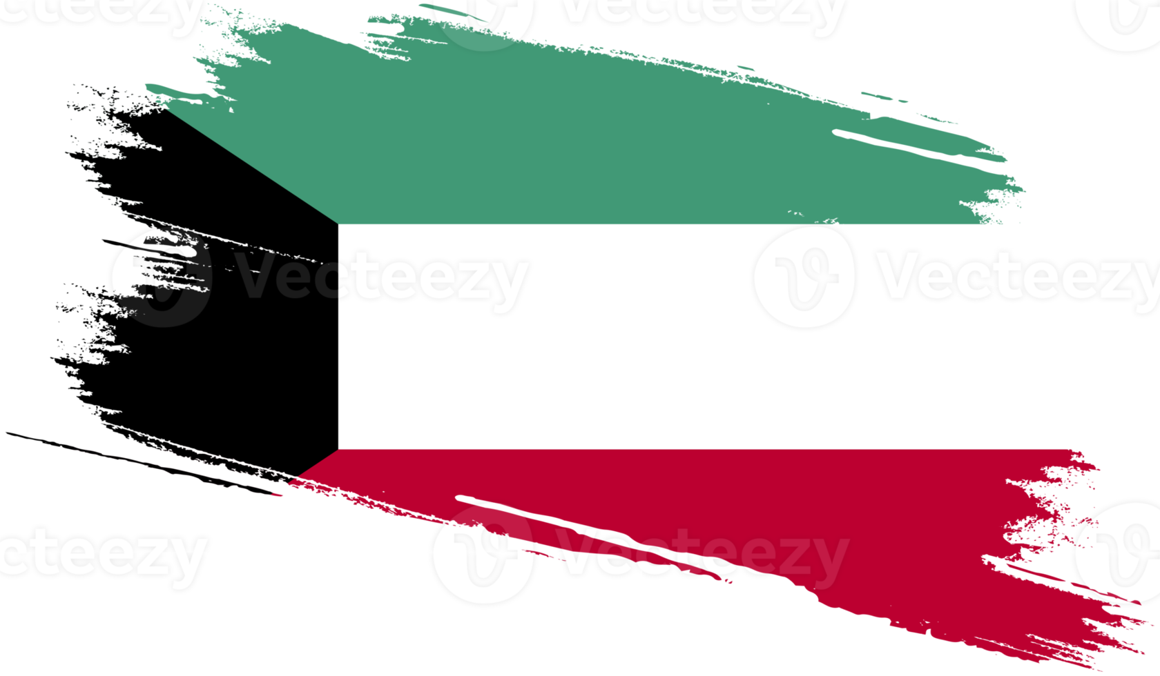 Kuwait  flag with grunge texture png