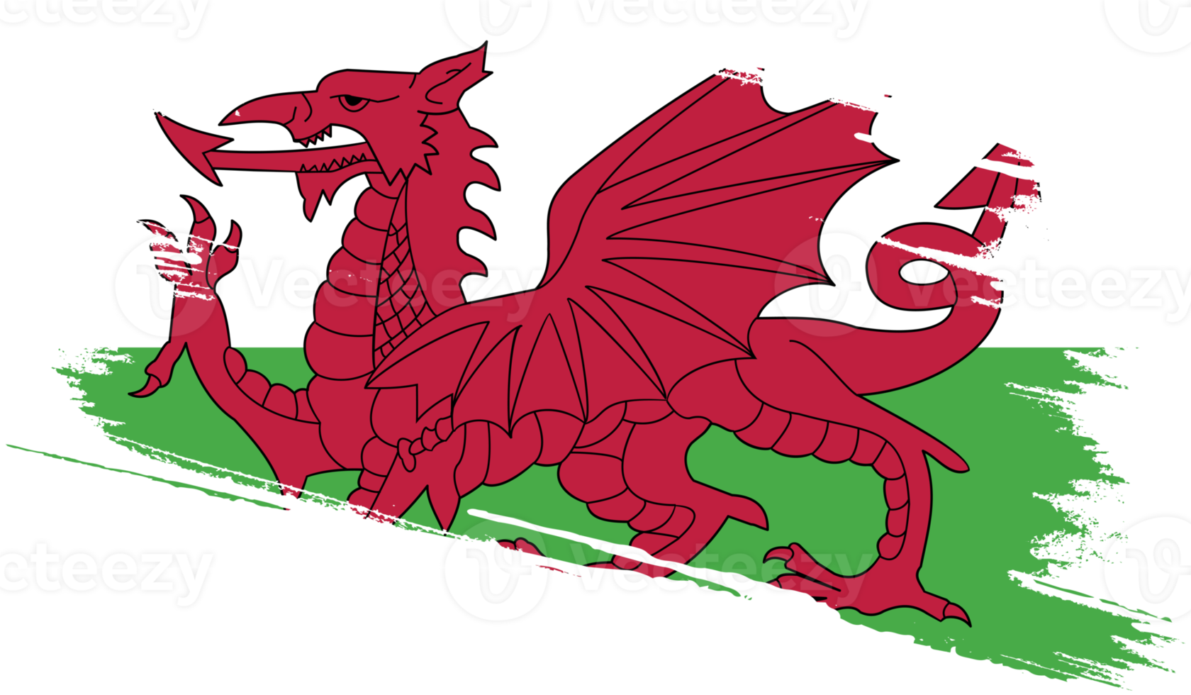 wales flag with grunge texture png