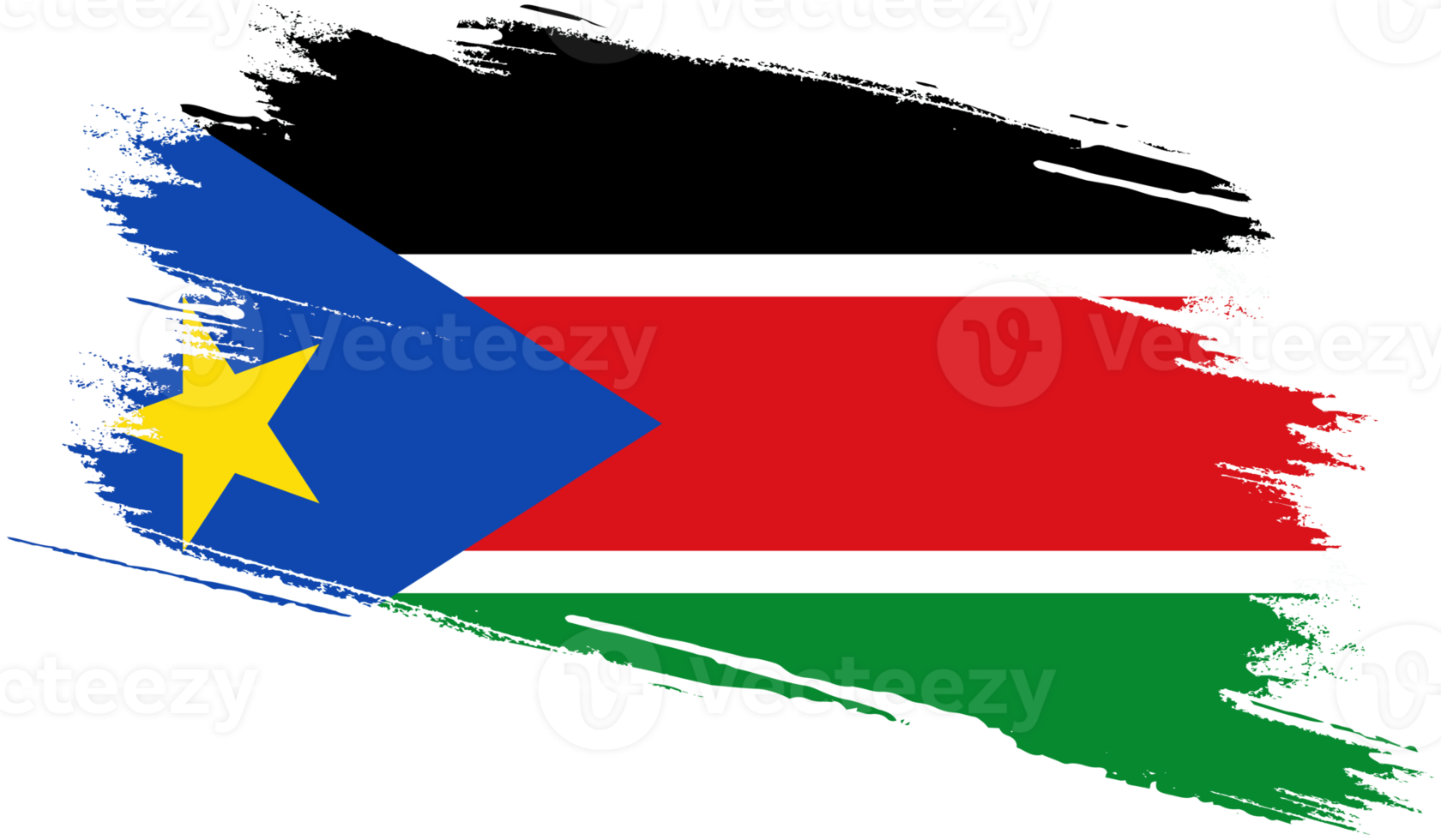Südsudan-Flagge im Grunge-Stil png