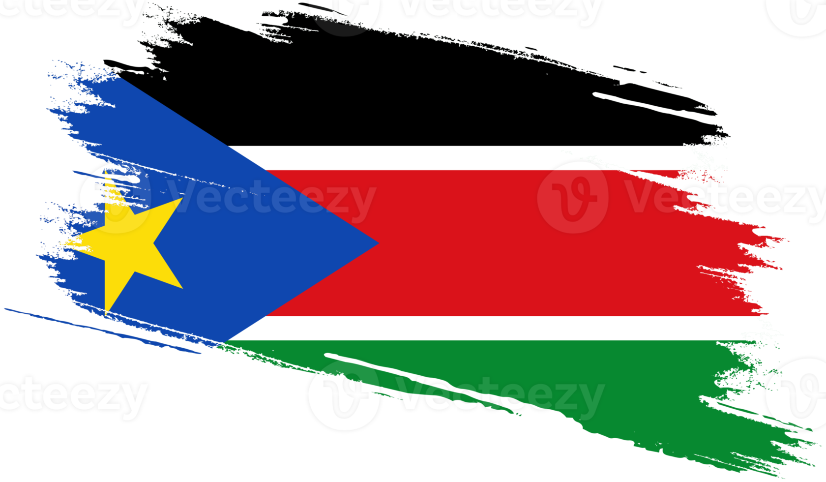 south sudan flag in grunge style png