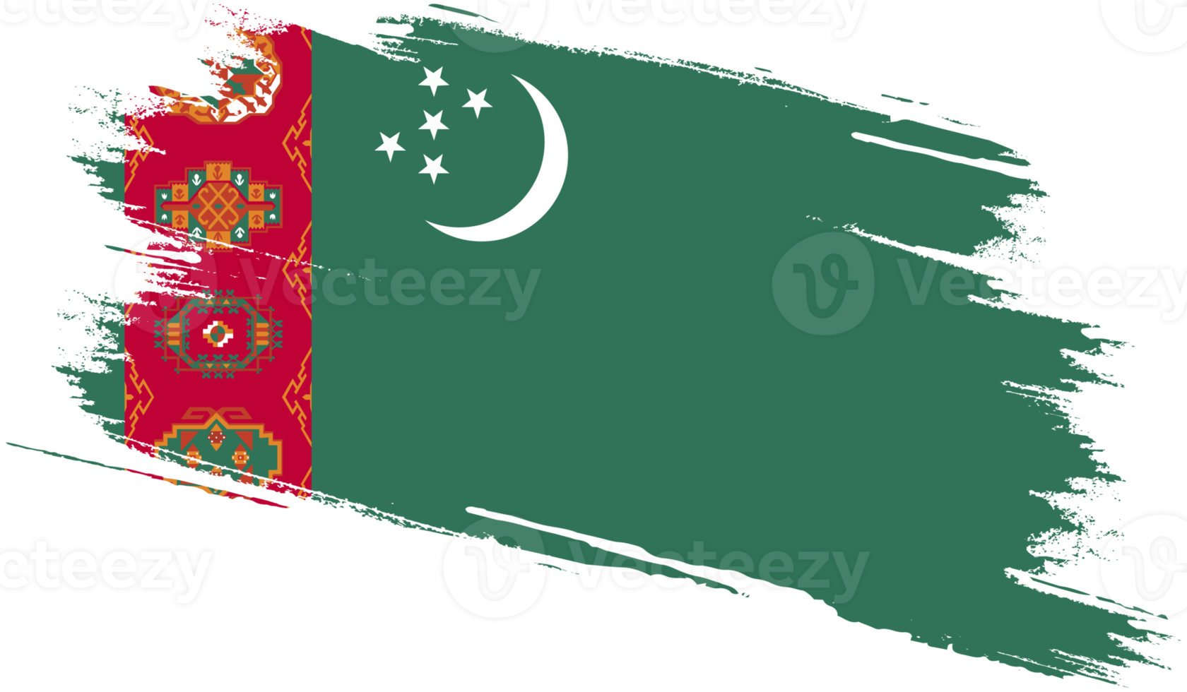 Turkmenistan flag in grunge style png