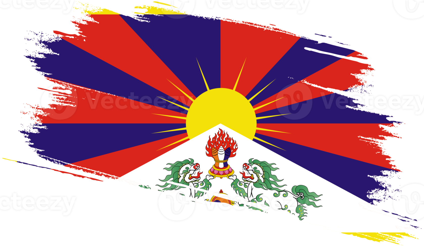 tibet flag in grunge style png