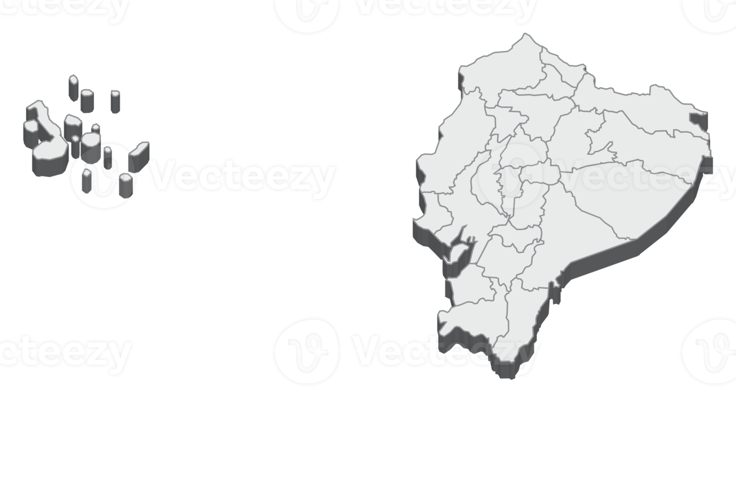 Ilustración de mapa 3d de ecuador png