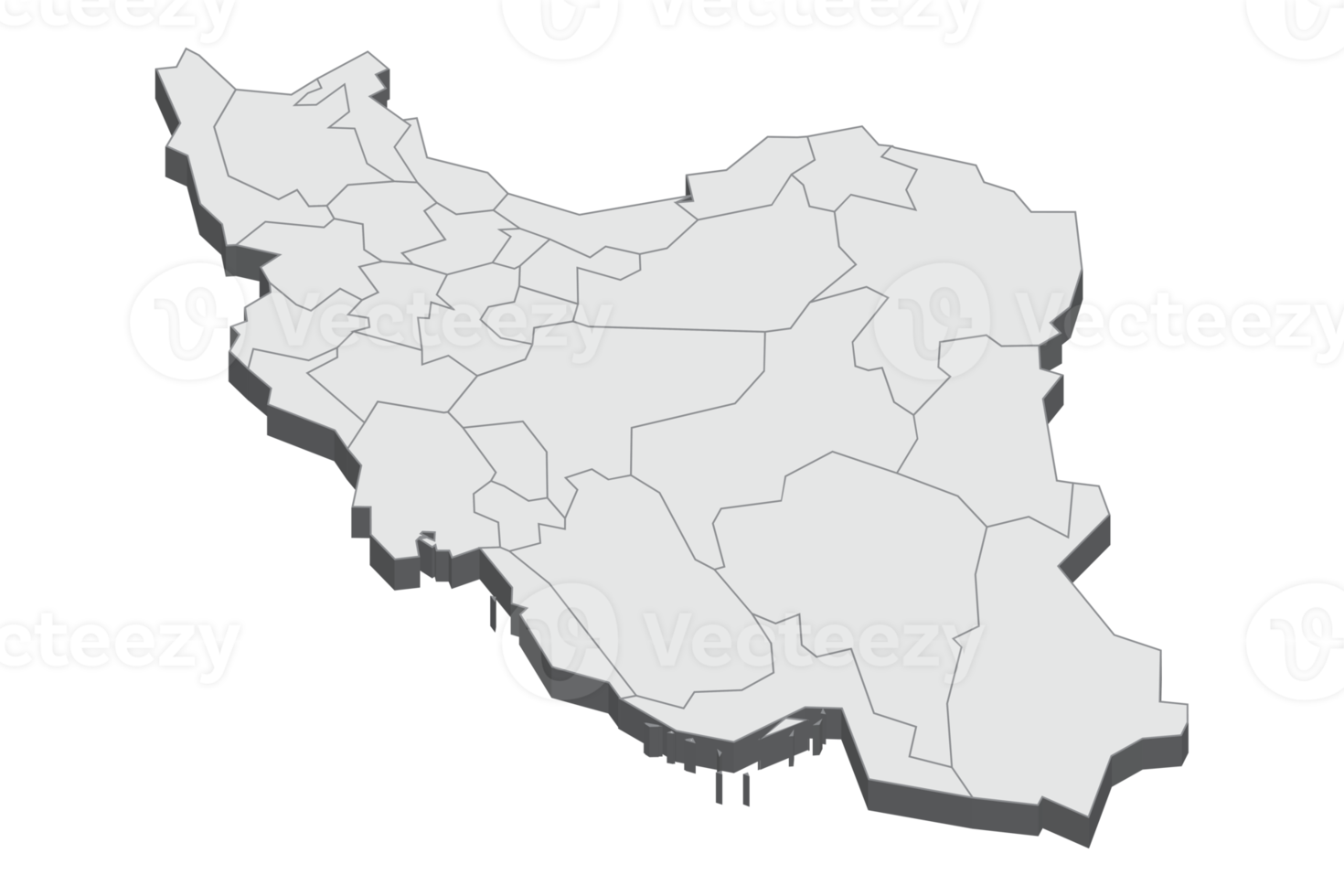 3D map illustration of Iran png