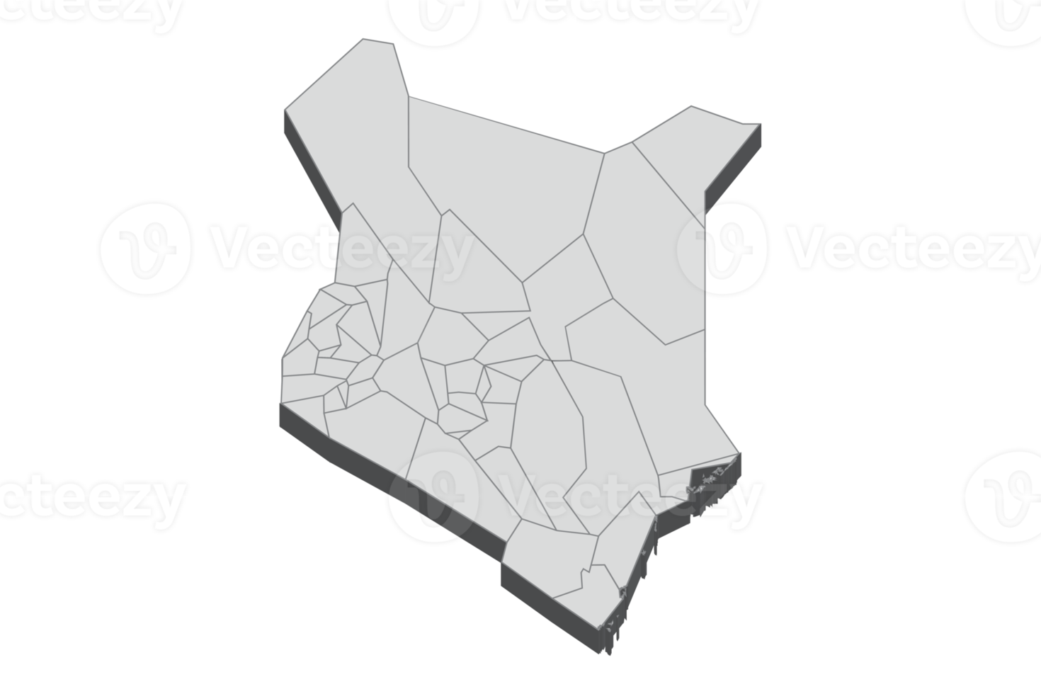 3D map illustration of Kenya png