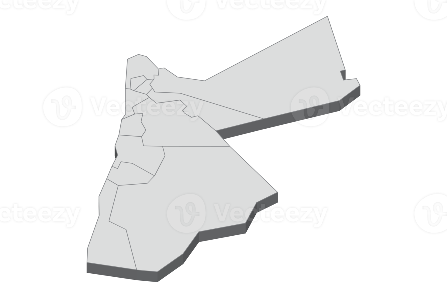 ilustração do mapa 3D da Jordânia png