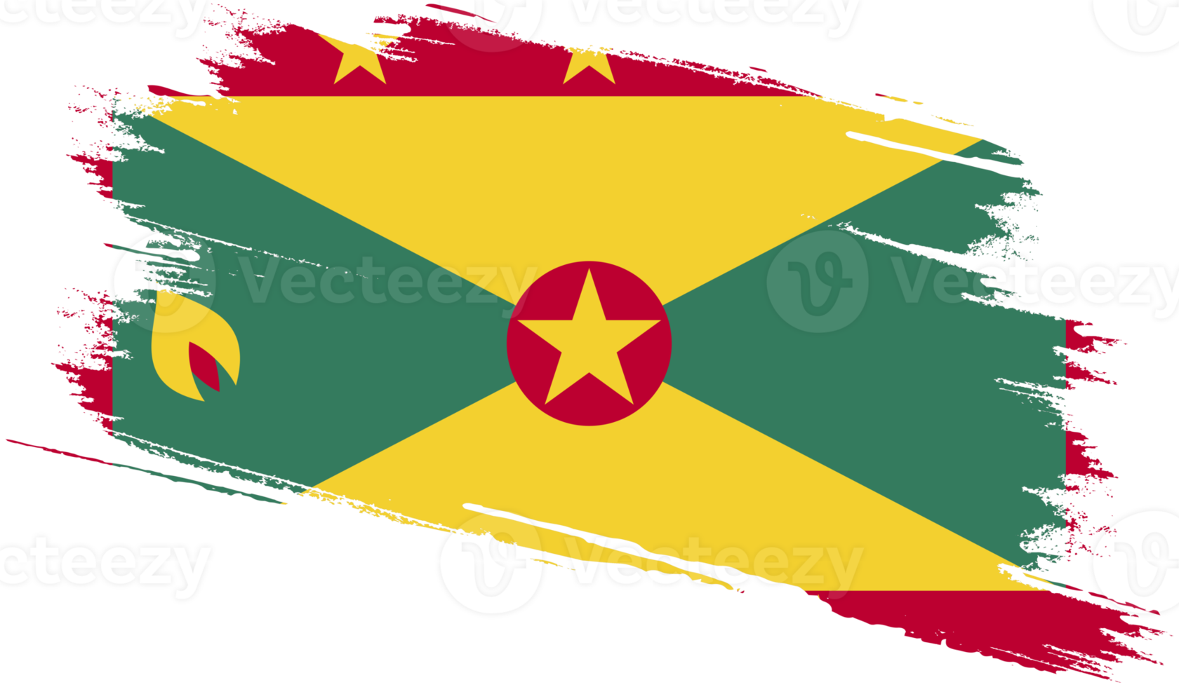 Grenada flag with grunge texture png