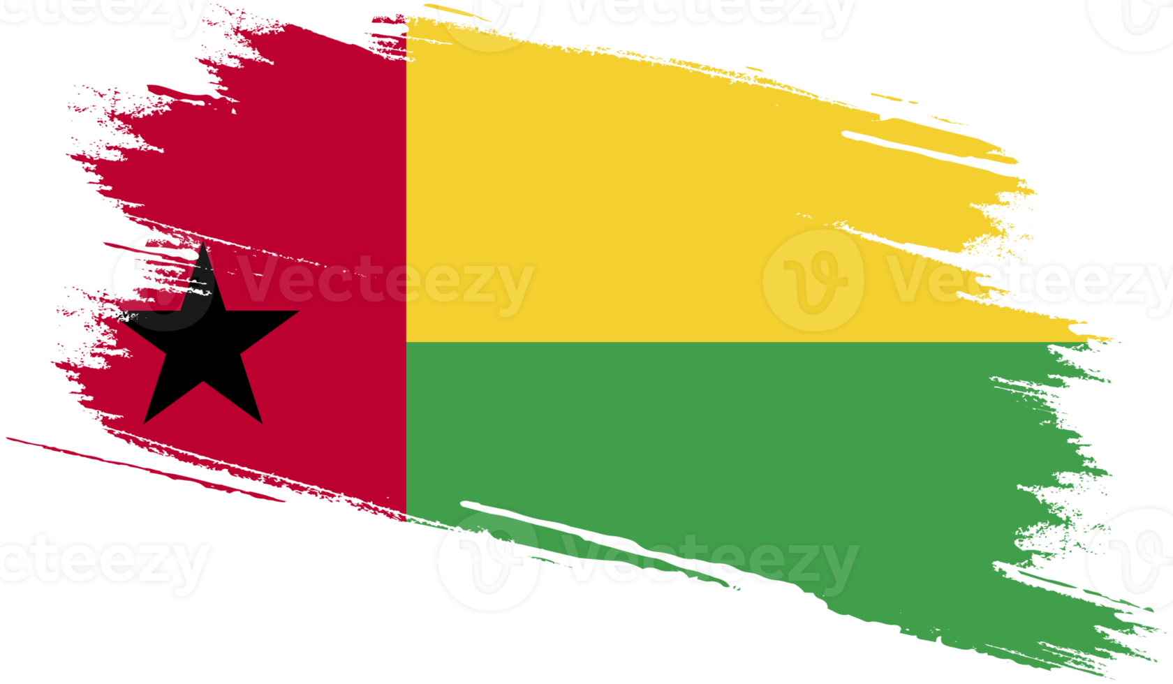 Guinea Bissau flag with grunge texture png
