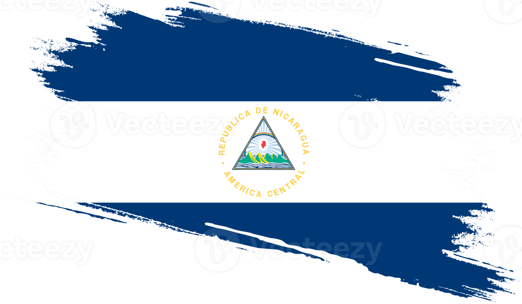 Nicaragua flag with grunge texture png